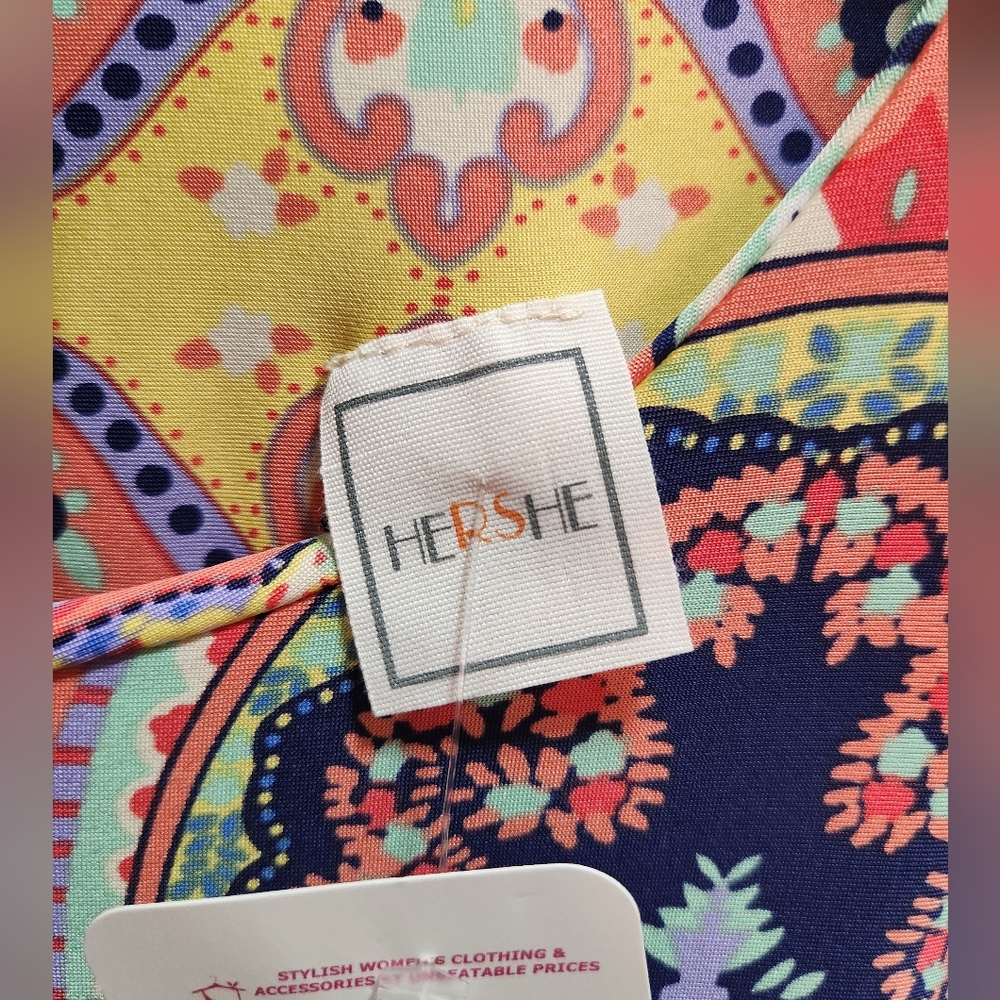 HERSHE Paisley Print A-line Tunic Sleeveless Dress - Picture 6 of 7